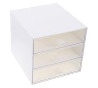 BESTonZON Contenitore per Ufficio Cassetti Trasparente a 3 Strati, Custodia Versatile per Cosmetici e Cancelleria, Organizer da Scrivania Compatto per Casa e Studio