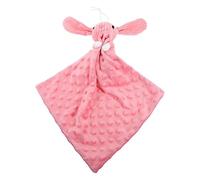 BESTonZON Coperta Sicurezza Ragazzo con Dots Tattili Antistress Peluche Coniglio Rosa Soothing Asciugamano Saliva per Sviluppo Sensoriale e Comfort Maternale