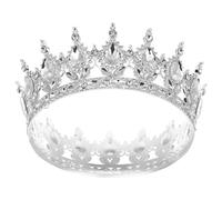BESTonZON Corona Decorativa e Vita Quotidiana per Sposa Accessorio Elegante in Lega Strass Brillante Corona Argento Lucente e Raffinata per Donna