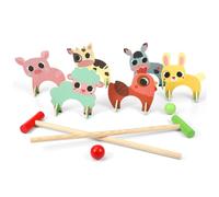 BESTonZON Croquet Animali Mallette e Palline Incluse Divertente Tavolo per Ed Esterni Migliora Coordinazione Mano Occhio Interattivo Familiare