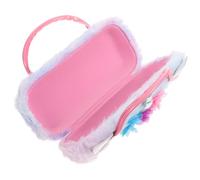 BESTonZON Custodia per Occhiali Portatile per Ragazze a Forma di Unicorno in Morbido Tessuto Viola Custodia Morbida Resistente per Occhiali da Sole e da Lettura per Viaggi e Protezione