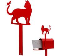 BESTonZON Decorazione per Cassetta Postale a Forma di Gatto in Ferro Nero, Robusta e Resistente, per Decorare la Porta D'ingresso Stile Unico ed Elegante