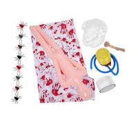 BESTonZON Decorazioni Halloween Inflabili Prop Corpse Spaventoso per Esterni con Ragnatele Decorazione Eerie per e Crimine