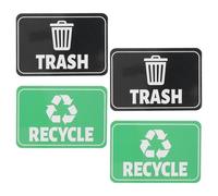 BESTonZON Etichette Magnetiche per Raccolta Differenziata 4 Pezzi, Adesivi Resistenti e Antigraffio per Cestino della Spazzatura, Dimensioni Versatili per Uffici, Scuole e Luoghi