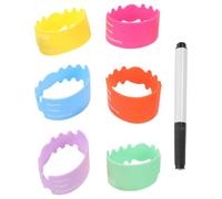 BESTonZON Etichette Riutilizzabili in Silicone per Biberon Identificative Protezione Termica per Biberon Custodie Colorate Adatte per Asili Nido Penna per Scrivere