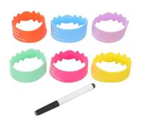 BESTonZON Etichette Riutilizzabili Per Bottiglie Etichette Per Biberon Identificative Copribiberon in Silicone Fascette Per Biberon Penna Per Asili Nido Per Ragazzo Ragazza Ragazza