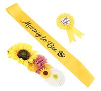 BESTonZON Fascia per Mamma in Arrivo Cintura Floreale Corsage per Papà in Arrivo Accessori per Shower e Foto Maternity