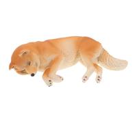 BESTonZON Figura Cane Shiba Inu Realistica in Plastica Statua Animale Simulato che Dorme Ornamento Decorativo e Giocattolo Educativo per Pupazzo Cane Simile Vera Razza