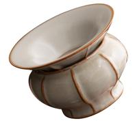 BESTonZON Filtro per Tè in Ceramica Ruyao Supporto, Colino a Maglia Fine Resistente Alte Temperature, Infusore per Casa e Ufficio, Accessorio per Sala da Tè Tradizionale, Set Filtro