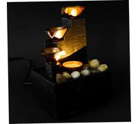 BESTonZON Fontana d Acqua a Caduta Con Led Per Interni Decorazione Da Tavolo Con Ciottoli Naturali Piccola Fontana Da Scrivania Per Camera Letto Soggiorno Ufficio