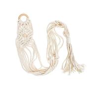 BESTonZON Gancio Per Ukulele in Macramè Intrecciato Bianco 125 Cm, Supporto Da Parete Per Chitarra Decorazione a Nappe, Appendino Artigianale Stile Pastorale Per Arredo Casa Creativa