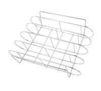 BESTonZON Griglia per Costine e Bistecche in Acciaio Resistente per Barbecue Domestico e Picnic, Supporto Ergonomico Portatile per Arrosti e Carne, Adatta a Forni Tradizionali e Griglie a Gas