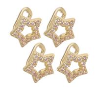 BESTonZON Griglie per Denti Hip Hop 4 Pezzi Dorate Stella Cava in Metallo Gioielli per Uomo e Donna per Feste e Cosplay Accessori Costume Rapper Frontali e Posteriori