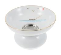 BESTonZON Home Spezie Fine Gongfu Gaiwan Allentato Utensili Imbuto Setacci Cerimonia Cinese Stile Amante Tè Base Classico Bianco per Ciotole Filtro Ceramica Nobile Vista Fatti a mano