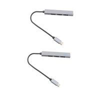 BESTonZON Hub USB 2.0 2 Pz centro USB c adattatore per unità flash adattatori di trasferimento di espansione hub multifunzione computer Divisore Accessori hub USB Lega di alluminio-magnesio