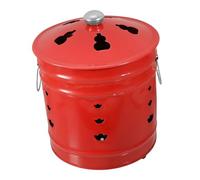 BESTonZON Inceneritore Di Smalto Da Cortile, Bidone Per Combustione All’aperto, Contenitore Robusto e Compatto Per Bruciare Carta e Foglie, Uso Domestico e Preghiera in Giardino