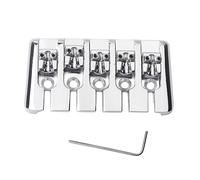 BESTonZON Kit 5 Corde Chitarra Ponte Fisso Hardtail Sella Ponte in Metallo Sella Set Per Chitarra Elettrica Finitura Argento