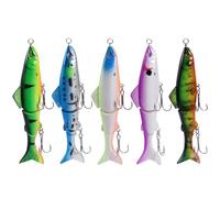 BESTonZON Kit Esche da Pesca Galleggiante in Plastica e Metallo Forma di Pesce 13cm 18g per Pesca in Acqua Salata e Acque Basse Attira Pesci Gancio (2 Pezzi)