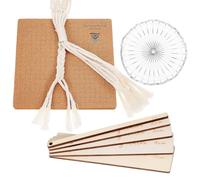 BESTonZON Kit Macramè Completo Tavola in Sughero 18X18 CM Perni a T 30 Pezzi Griglia Doppia per Annodatura e Manuale Strumenti per Lavori di Intreccio e Artigianato Creativo