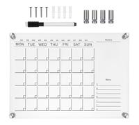 BESTonZON Lavagna Acrilica Cancellabile Trasparente 4 Puntine e Pennarello Bianco, Bacheca Messaggi Scritti a Mano per Ufficio e Casa, Supporto Stabile per Pianificazione Settimanale