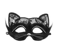 BESTonZON Maschera da Gatto in Pizzo Nero Elegante per Festa in Maschera, Design Unico e Confortevole, Adatta a Uomini e Donne per Eventi e Festival