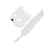 BESTonZON Maschera e Volpe per Halloween Set Costume Fluffy per Cosplay e Feste Accessorio Morbido e Riutilizzabile per Eventi e Travestimenti