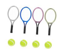 BESTonZON Mini Tennis Racket and Ball Model Decorative Accessories for Miniature Houses Compact and Light Suitable for Diy Lovers