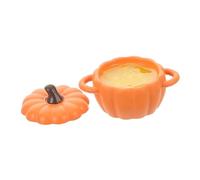 BESTonZON Miniature Dollhouse Pumpkin Bowls Realistic Resin Millet Porridge Food Model For Autumn Halloween Decorations For Collectors And Mini Scene Displays