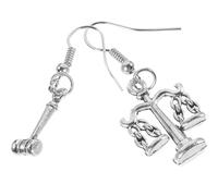 BESTonZON Orecchini Pendenti Giustizia in Metallo a Forma di Bilancia e Martelletto, Gioielli Decorativi da Donna per Avvocati e Studenti di Giurisprudenza, Regalo Elegante