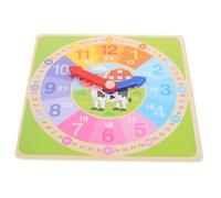 BESTonZON Orologio in Legno Educativo per Numeri Colorati Giocattolo Didattico per Imparare Simulato Resistente e Sicuro per Asili e Scuole