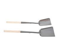 BESTonZON Pala in Ferro per Pulizia Cenere e Carbone con Manico Legno, Set Doppio per Giardinaggio e Caminetti, Realizzata a Forgiatura Manuale per Adulti