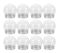 BESTonZON Palla di neve fai da te, set da 150 ml, 12 pezzi, trasparente, riempibile, snack, bottiglia di plastica, per l'inverno