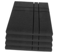 BESTonZON Pannelli Fonoassorbenti Adesivi Nero per Isolamento Acustico e Riduzione Rumore 4 Pezzi in Spugna Design a Griglia Piana, per Studi di Registrazione e Sale Musicali