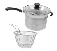 BESTonZON Pentola Stockpot in Acciaio Inossidabile Multiuso con Scolapasta Integrato per Pasta e Frittura Manici Resistenti Pentola Scolapasta Compatta per Cottura e Sgocciolatura Facile