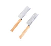 BESTonZON Pettine per Cani Doppio 2 Pezzi Manico in Legno e Perni in Acciaio Inossidabile per Toelettatura e Pulizia Peli Animali Domestici Effetto Massaggiante per Cani e Cuccioli