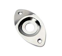 BESTonZON Piastra Jack Per Chitarra Ovale Dentata in Metallo Presa Jack Di Ingresso e Uscita Per Pickup Compatibile Con Chitarra Elettrica e Basso Argento