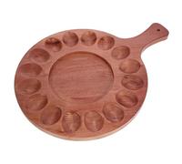 BESTonZON Piatto in Legno per Uova Diviso a Doppia Faccia Scomparti, Resistente e Versatile per Dolci e Uova, per Colazioni Informali in Famiglia