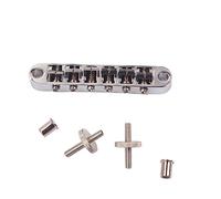 BESTonZON Ponte Tune Matic Regolabile Per Accessorio Cromato Per Jazz Guitar e Elettriche Post Sostituzione Per Strumenti Musicali