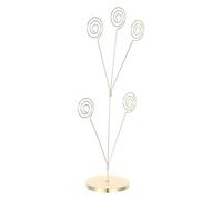 BESTonZON Porta Biglietti da Visita Elegante e Resistente in Ferro da Tavolo con Base Rotonda a Forma di Albero, Clip per Segnaposto e Memo per Matrimoni e Casa