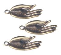 BESTonZON Portachiavi Ciondolo Mano di Buddha Zen 3 Pezzi in Ottone Accessori Vintage Creativi e Compatti per Uso Quotidiano e Fai da Te