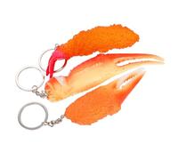 BESTonZON Portachiavi Decorativo a Forma di Artiglio di Granchio e Gambero Fritto Set da 3 Ciondoli per Borse e Chiavi Materiale Resistente Colore Stabile come Regalo e Accessorio Moda