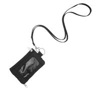 BESTonZON Portafoglio Minimalista Rfid con Tasca Frontale e Cordino da Collo, Portacarte Sottile Unisex con Finestra Id e Portachiavi, Organizer Compatto per Patente e Documenti, per Viaggi