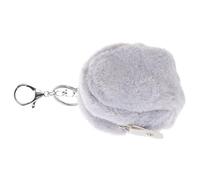 BESTonZON Portamonete da Donna in Peluche con Cerniera Portafoglio Piccolo Porta Chiavi e Auricolari Mini Borsa Portamonete da Viaggio Morbida e Versatile Stile Giovane e Trendy Grigio