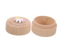 BESTonZON Scatola per Denti da Lattn Legno Rotonda per Conservar Denti da Latte Capelli Fetali dei Ragazzo Ragazza Ragazza Scatola Porta-denti Portatile