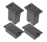 BESTonZON Scatola Porta Pile per Chitarra 9v in Plastica Nera 4 Pezzi, Custodia per Batteria Pickup Facile da Trasportare Superficie Liscia, per Uso Indoor e Ktv