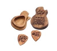 BESTonZON Scatola Porta Plettri Per Chitarra Custodia Apribile Forma Di Chitarra Di Plettri e Contenitori Porta Per Basso o Ukulele Realizzata in Materiale Di Leggera e Facile Da Trasportare