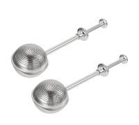 BESTonZON Set 2 Filtri per Tè e Shaker Spolverino in Acciaio Inox Retrattili, Colino per Spezie e Farina, Infusore da Cucina per Tè e Dolci, Adatto per Uso Domestico e Regali