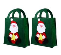 BESTonZON Set 2 Pezzi Borsa di Natale Non Tessuto Manico Borsa per Feste di Natale e Bomboniere per Sacchetto Porta Dolcetti Riutilizzabile Fantasie Natalizie per Trasporto e