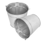 BESTonZON Set 2 Secchi in Metallo Manico 23x15x18cm Secchio per Cenere e Carbone Resistente Alte Temperature per Barbecue e Bracieri da Esterno Pala Trasporto Multifunzionale