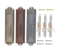 BESTonZON Set 3 Mezuzah in Lega per Porta con Pergamena e Supporto, Decorazione Tradizionale e Resistente per Benedizione Ebraica della Casa, Facile Installazione